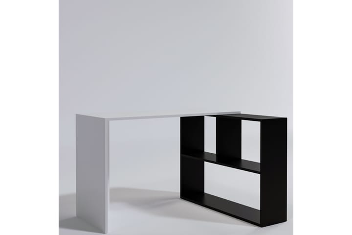 HörnsKirjoituspöytä Canfeza 120 cm Säilytyksellä - Valkoinen/Musta - Tietokonepöytä
 - Kirjoituspöytä