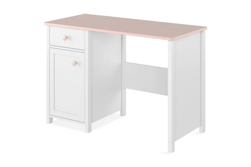 Hilts Skrivbord 110 cm med Förvaring Låda + Skåp NO_BRAND Vit||Pink, undefined