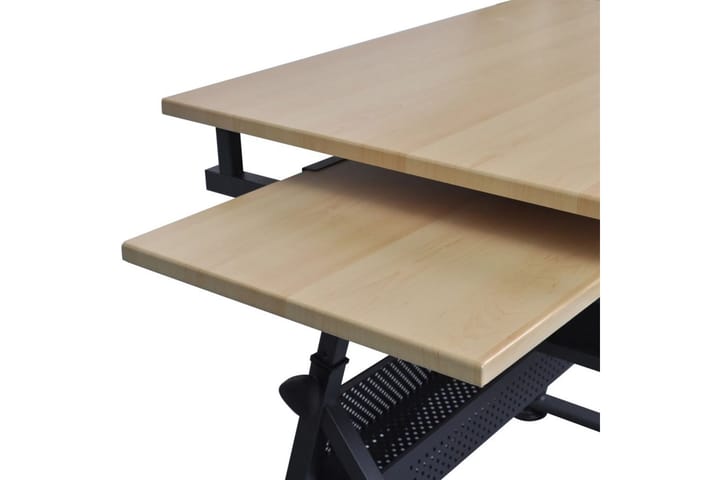 Kallistettava piirustuspöytä 2 laatikolla ja jakkaralla - Ruskea - Kirjoituspöytä - Tietokonepöytä