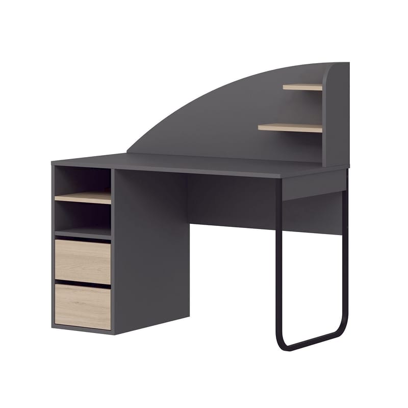 Kirjoituspöytä Kalune Design Mirel (120 x 120 x 60 cm) Antrasiitinharmaa pähkinä - Antrasiitti ja pähkinä - Huonekalut - Pöytä & ruokailuryhmä - Työpöytä - Tietokonepöytä