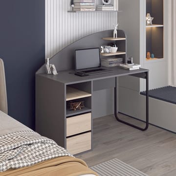 Kirjoituspöytä Kalune Design Mirel (120 x 120 x 60 cm) Antrasiitinharmaa pähkinä - Antrasiitti/Pähkinä - Huonekalut - Pöytä & ruokailuryhmä - Työpöytä - Tietokonepöytä