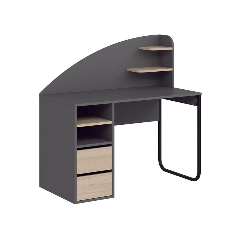 Kirjoituspöytä Kalune Design Mirel (120 x 120 x 60 cm) Antrasiitinharmaa pähkinä - Antrasiitti ja pähkinä - Huonekalut - Pöytä & ruokailuryhmä - Työpöytä - Tietokonepöytä