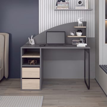 Kirjoituspöytä Kalune Design Mirel (120 x 120 x 60 cm) Antrasiitinharmaa pähkinä - Antrasiitti/Pähkinä - Huonekalut - Pöytä & ruokailuryhmä - Työpöytä - Tietokonepöytä