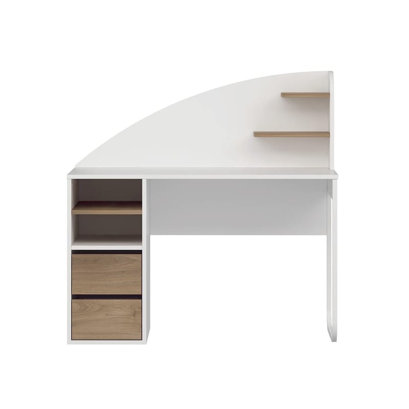Kirjoituspöytä Kalune Design Mirel (120 x 120 x 60 cm) Valkoinen pähkinä - Valkoinen ja pähkinä - Huonekalut - Pöytä & ruokailuryhmä - Työpöytä - Tietokonepöytä