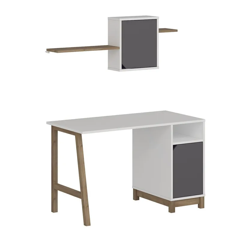 Kirjoituspöytä Kalune Design Venaro (120 x 75 x 60 cm) Valkoinen pähkinä, Valkoinen ja pähkinä
