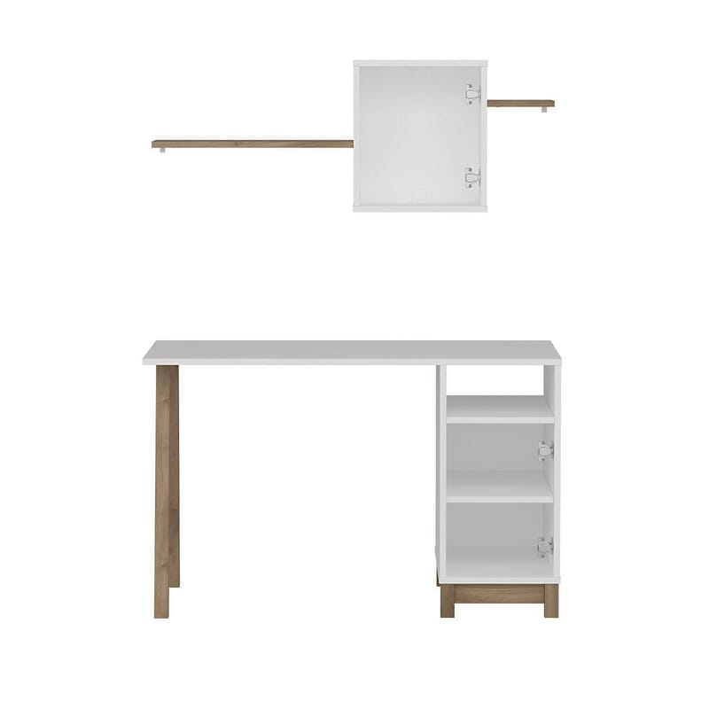 Kirjoituspöytä Kalune Design Venaro (120 x 75 x 60 cm) Valkoinen pähkinä - Valkoinen ja pähkinä - Huonekalut - Pöytä & ruokailuryhmä - Työpöytä - Tietokonepöytä