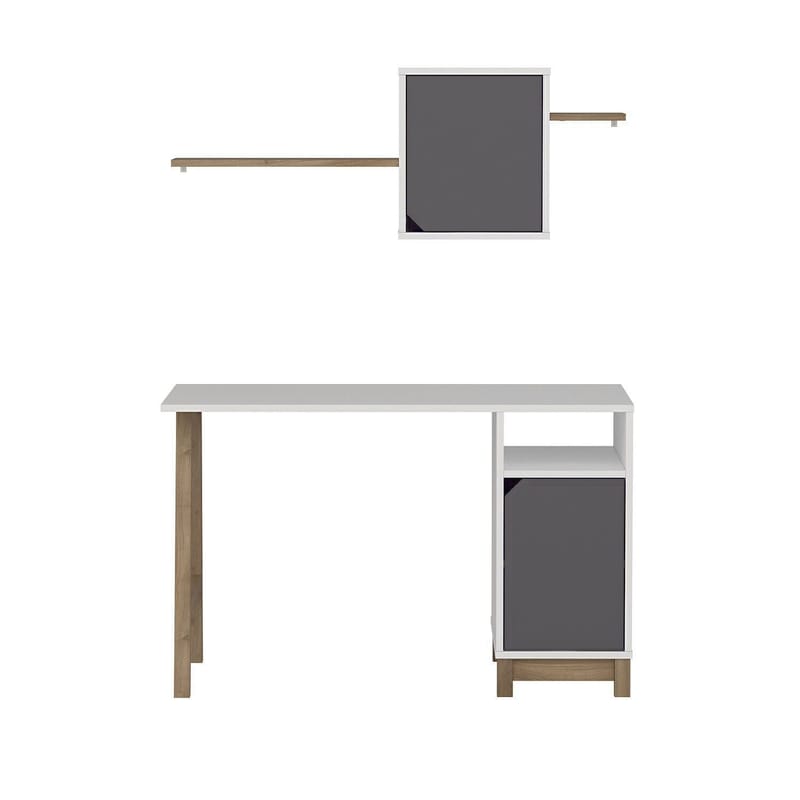 Kirjoituspöytä Kalune Design Venaro (120 x 75 x 60 cm) Valkoinen pähkinä - Valkoinen ja pähkinä - Huonekalut - Pöytä & ruokailuryhmä - Työpöytä - Tietokonepöytä