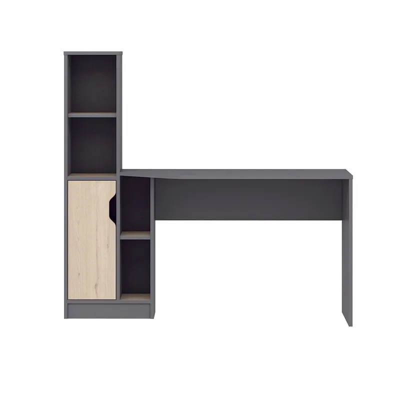 Kirjoituspöytä Kalune Design Viora (150 x 140 x 60 cm) Antrasiitinharmaa pähkinä, Antrasiitti/Pähkinä
