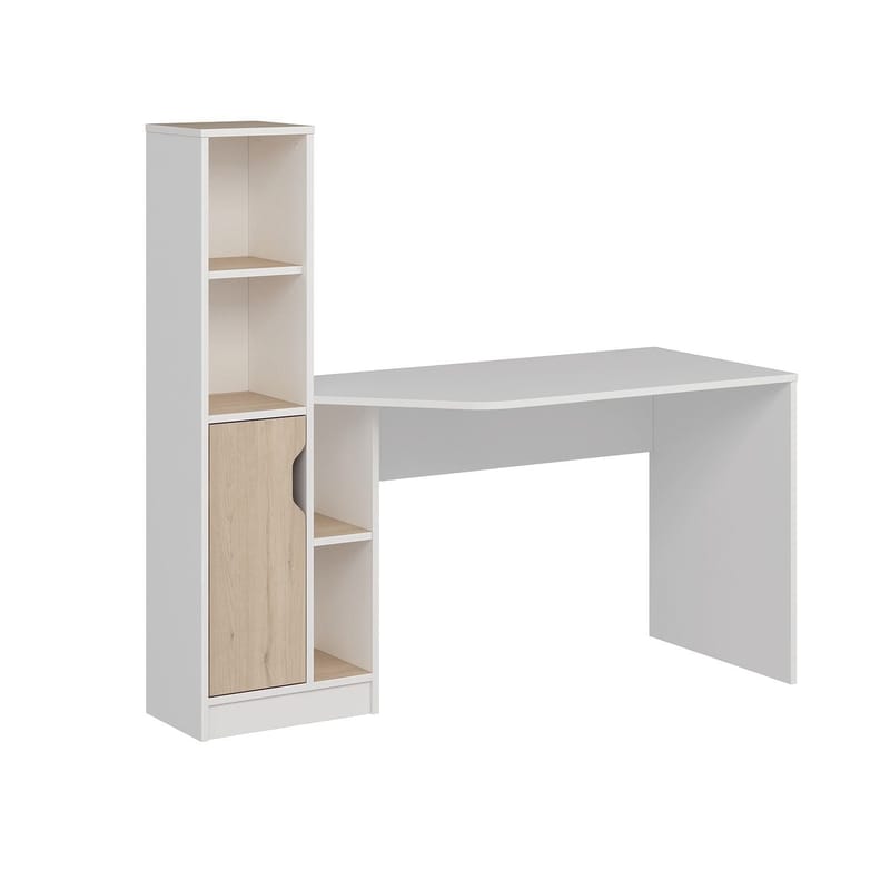 Kirjoituspöytä Kalune Design Viora (150 x 140 x 60 cm) Valkoinen pähkinä - Valkoinen ja pähkinä - Huonekalut - Pöytä & ruokailuryhmä - Työpöytä - Tietokonepöytä