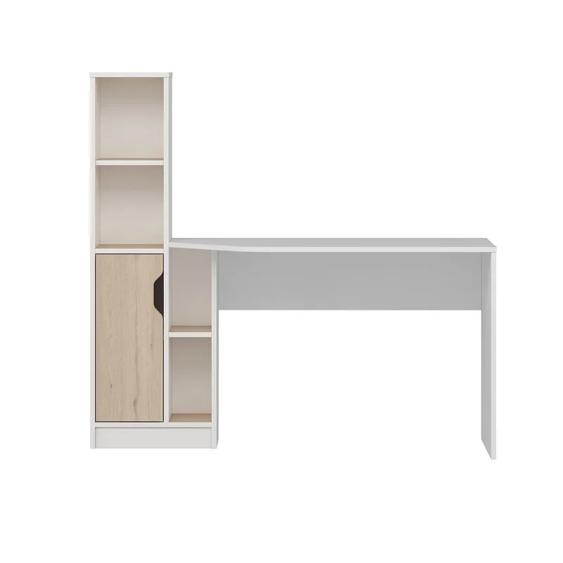 Kirjoituspöytä Kalune Design Viora (150 x 140 x 60 cm) Valkoinen pähkinä, Valkoinen ja pähkinä