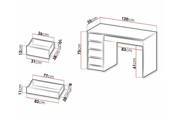 Kintore Skrivbord 120 cm Black - Huonekalut - Pöytä & ruokailuryhmä - Työpöytä - Kirjoituspöytä
