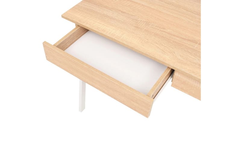 Kirjoituspöytä 110x55x75 cm tammi ja valkoinen - Ruskea - Huonekalut - Pöytä & ruokailuryhmä - Työpöytä
 - Kirjoituspöytä