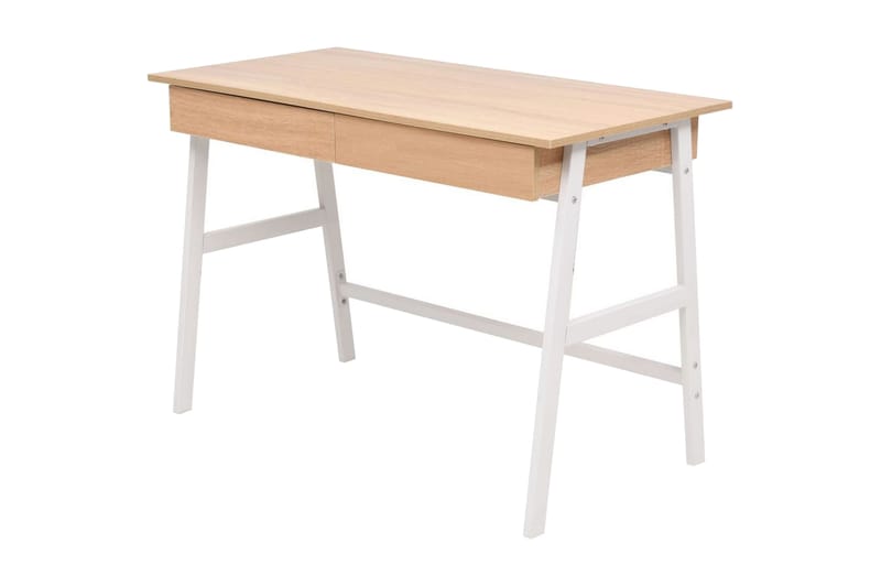 Kirjoituspöytä 110x55x75 cm tammi ja valkoinen - Ruskea - Huonekalut - Pöytä & ruokailuryhmä - Työpöytä
 - Kirjoituspöytä