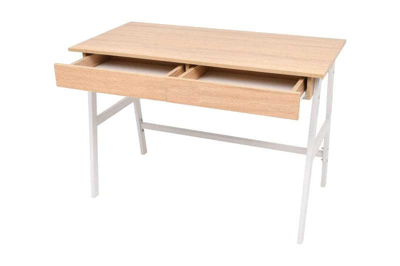 Kirjoituspöytä 110x55x75 cm tammi ja valkoinen - Ruskea - Huonekalut - Pöytä & ruokailuryhmä - Työpöytä
 - Kirjoituspöytä