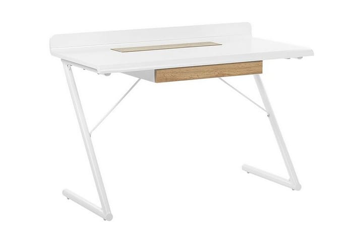 Kirjoituspöytä 120 x 60 cm Valkoinen/Vaalea puu Focus - Valkoinen - Tietokonepöytä
 - Kirjoituspöytä