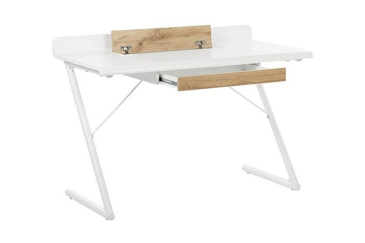 Kirjoituspöytä 120 x 60 cm Valkoinen/Vaalea puu Focus - Valkoinen - Tietokonepöytä
 - Kirjoituspöytä