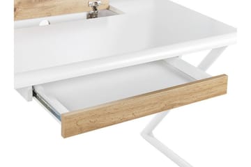 Kirjoituspöytä 120 x 60 cm Valkoinen/Vaalea puu Focus - Valkoinen - Huonekalut - Pöytä & ruokailuryhmä - Työpöytä - Kirjoituspöytä