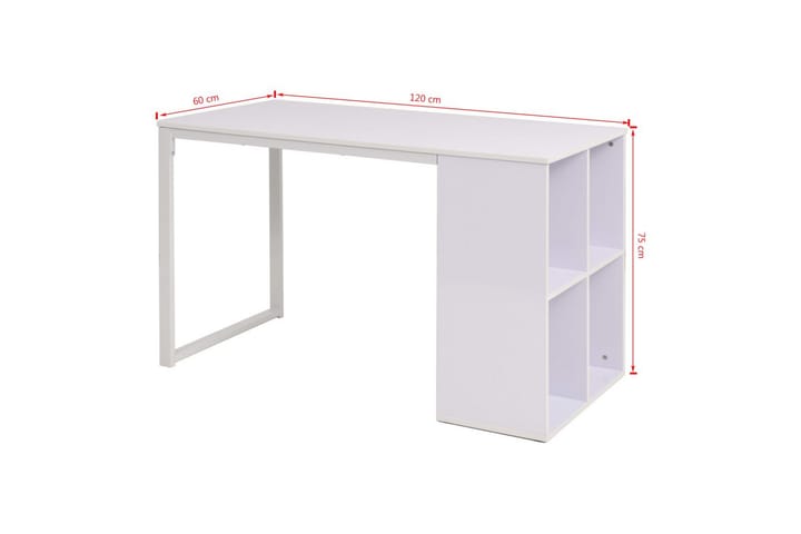 Kirjoituspöytä 120x60x75 cm valkoinen - Valkoinen - Tietokonepöytä
 - Kirjoituspöytä