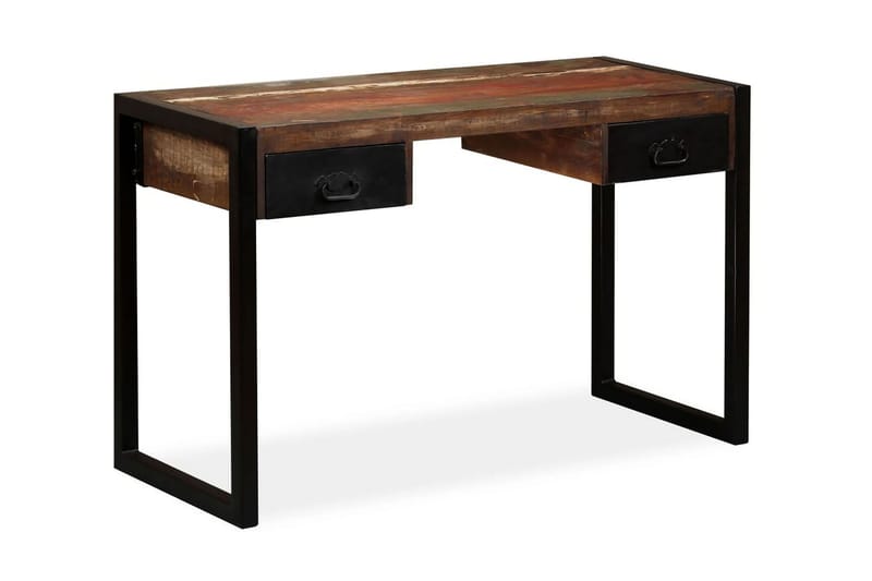 Kirjoituspöytä 2 laatikolla kierrätetty puu 120x50x76 cm - Monivärinen - Huonekalut - Pöytä & ruokailuryhmä - Työpöytä
 - Kirjoituspöytä