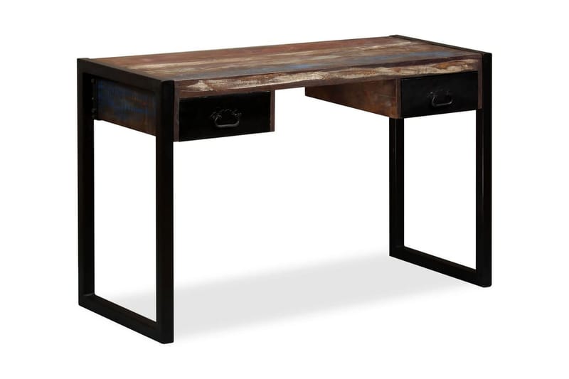 Kirjoituspöytä 2 laatikolla kierrätetty puu 120x50x76 cm - Monivärinen - Huonekalut - Pöytä & ruokailuryhmä - Työpöytä
 - Kirjoituspöytä