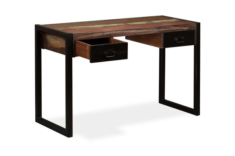 Kirjoituspöytä 2 laatikolla kierrätetty puu 120x50x76 cm - Monivärinen - Huonekalut - Pöytä & ruokailuryhmä - Työpöytä
 - Kirjoituspöytä