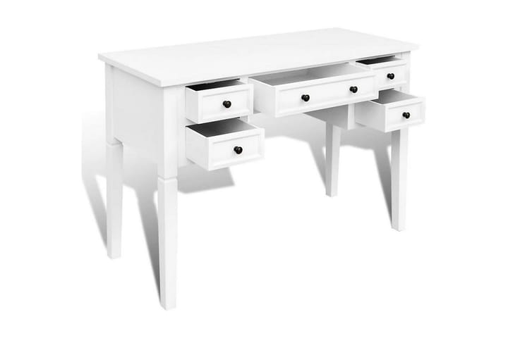 Kirjoituspöytä 5 laatikolla valkoinen - Valkoinen - Tietokonepöytä
 - Kirjoituspöytä