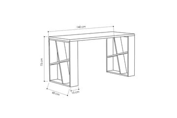 Kirjoituspöytä Adong 140 cm - Valkoinen/Tummanharmaa - Huonekalut - Pöytä & ruokailuryhmä - Työpöytä - Kirjoituspöytä