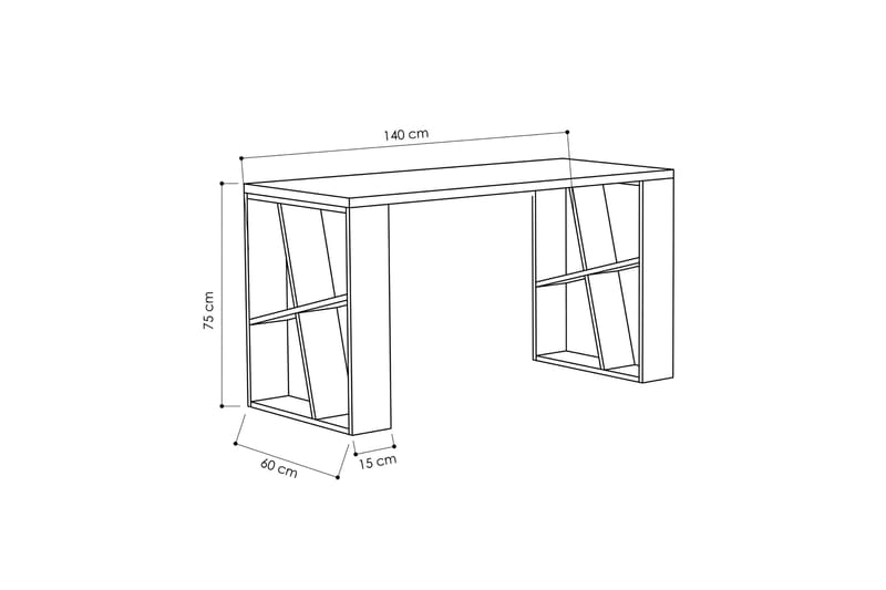 Kirjoituspöytä Adong 140 cm - Valkoinen/Vaaleanruskea - Huonekalut - Pöytä & ruokailuryhmä - Työpöytä - Kirjoituspöytä