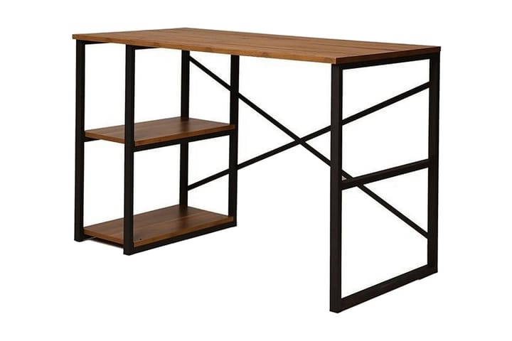 Kirjoituspöytä Aizpute 120 cm Säilytyksellä Hylly - Luonnonväri/Musta - Kirjoituspöytä - Tietokonepöytä