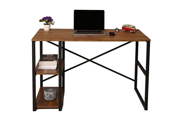 Kirjoituspöytä Aizpute 120 cm Säilytyksellä Hylly - Luonnonväri/Musta - Tietokonepöytä
 - Kirjoituspöytä