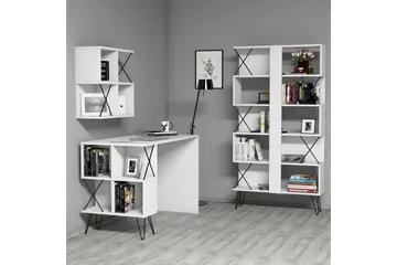 Kirjoituspöytä Amtorp 120 cm Säilytyksellä+2 kirjahyllyä