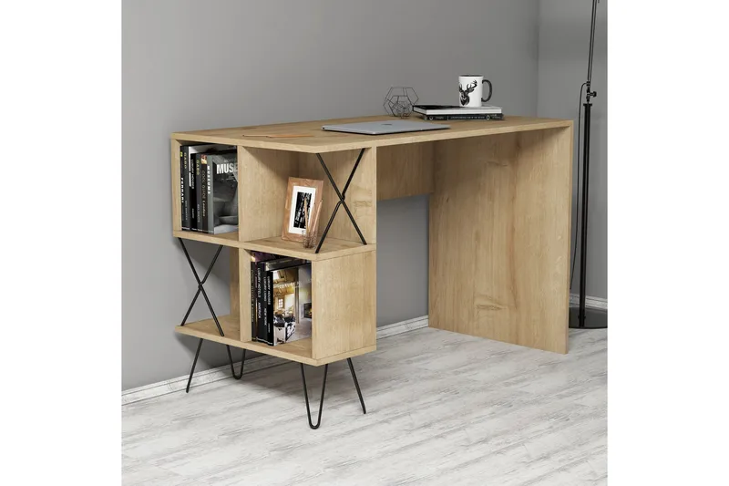 Kirjoituspöytä Amtorp 120 cm Säilytyksellä Hylly - Huonekalut - Pöytä & ruokailuryhmä - Työpöytä - Kirjoituspöytä