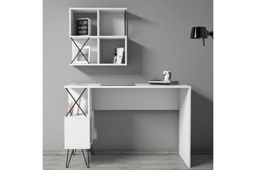 Kirjoituspöytä Amtorp 120 cm Säilytys Hylly+Kirjahylly Pieni - Valkoinen/Musta - Huonekalut - Pöytä & ruokailuryhmä - Työpöytä
 - Kirjoituspöytä
