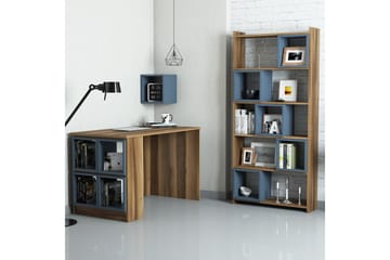 Kirjoituspöytä Amtorp 120 cm Säilytys Hylly+Seinähylly+Kirja