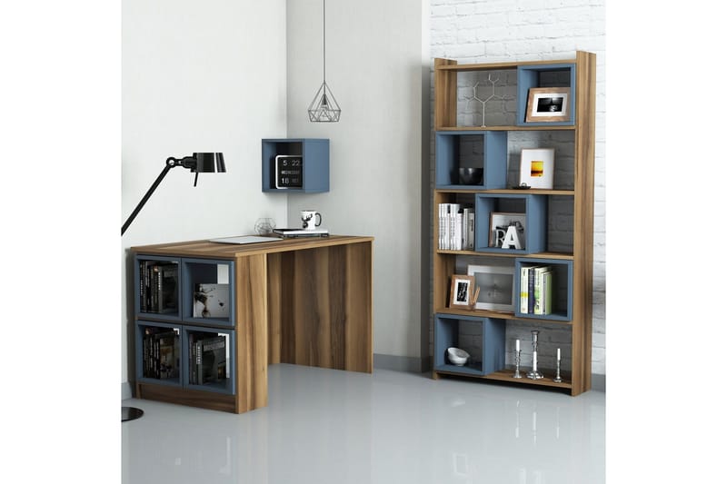 Kirjoituspöytä Amtorp 120 cm Säilytys Hylly+Seinähylly+Kirja - Huonekalut - Pöytä & ruokailuryhmä - Työpöytä - Kirjoituspöytä