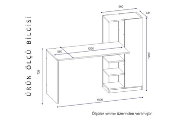 Kirjoituspöytä Andocester 120 cm - Antrasiitti - Huonekalut - Pöytä & ruokailuryhmä - Työpöytä - Kirjoituspöytä