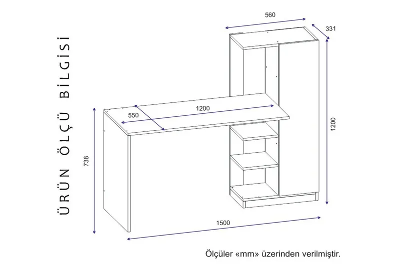Kirjoituspöytä Andocester 120 cm - Valkoinen - Huonekalut - Pöytä & ruokailuryhmä - Työpöytä - Kirjoituspöytä