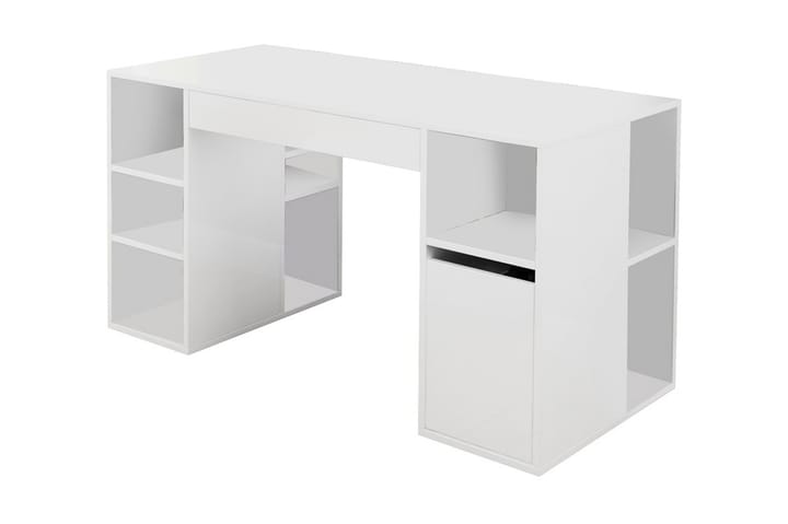 Kirjoituspöytä Anestad 145 cm Säilytyksellä Hyllyt+laatikot - Valkoinen - Tietokonepöytä
 - Kirjoituspöytä