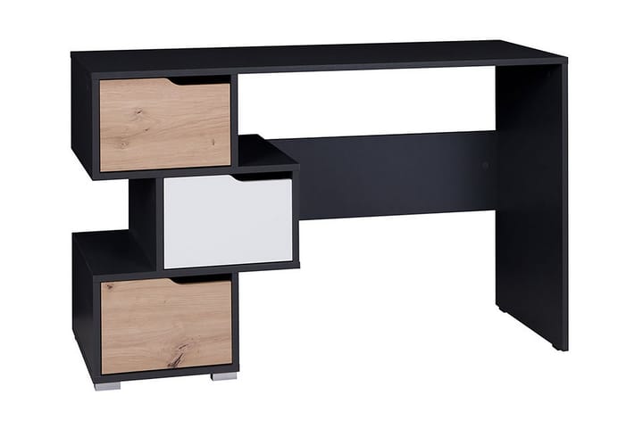 Kirjoituspöytä Awena 120 cm Säilytyksellä 3 laatikkoa - Musta/Beige/Valkoinen - Tietokonepöytä
 - Kirjoituspöytä