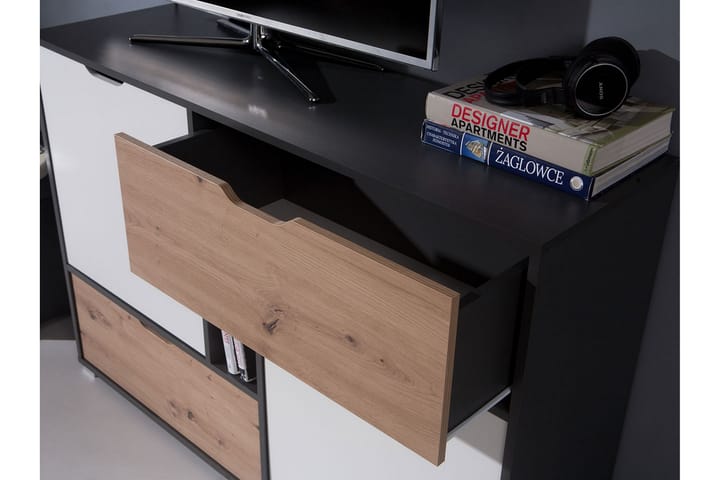 Kirjoituspöytä Awena 120 cm Säilytyksellä 3 laatikkoa - Musta/Beige/Valkoinen - Tietokonepöytä
 - Kirjoituspöytä