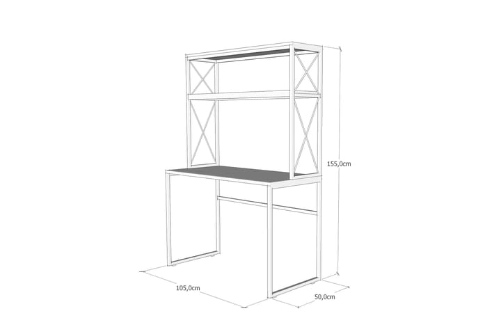 Kirjoituspöytä Barias 105 cm Säilytyksellä Hyllyt - Musta/Puu/Luonnonväri - Tietokonepöytä
 - Kirjoituspöytä