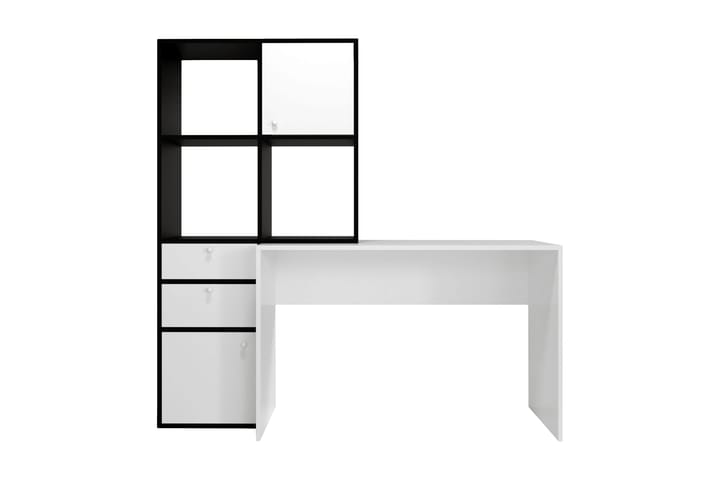 Kirjoituspöytä Belgin 164x160x164 cm Säilytyksellä - Valkoinen - Tietokonepöytä
 - Kirjoituspöytä