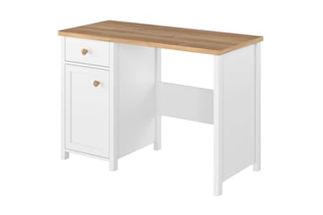 Kirjoituspöytä Biola 110 cm Säilytyksellä Laatikko+kaappi - Beige/Valkoinen - Huonekalut - Pöytä & ruokailuryhmä - Työpöytä - Kirjoituspöytä