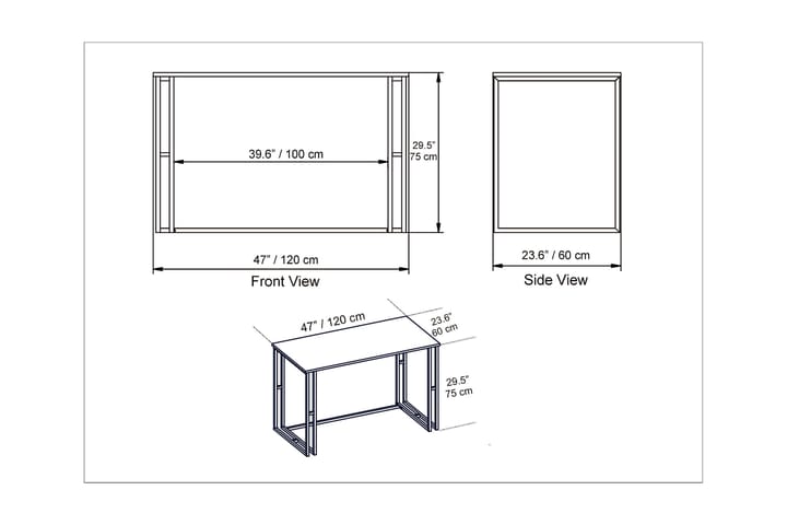 Kirjoituspöytä Blista 120 cm Marmorikuvio - Valkoinen - Tietokonepöytä
 - Kirjoituspöytä