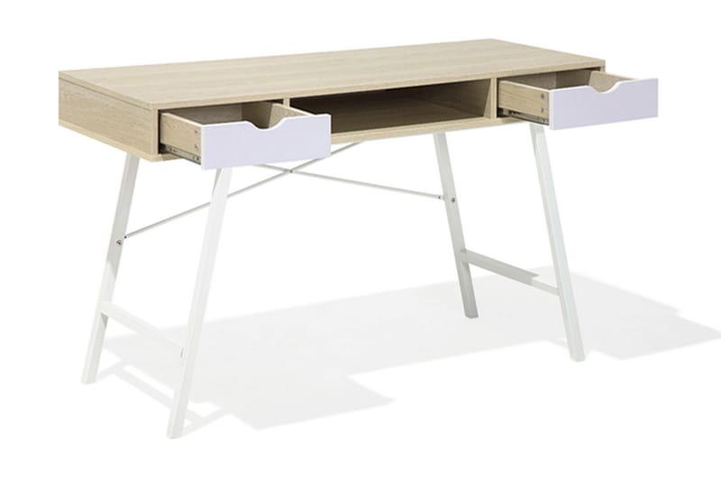 Kirjoituspöytä Bromide 120 cm Säilytys Hylly+2 laatikkoa - Puu/Luonnonväri - Huonekalut - Pöytä & ruokailuryhmä - Työpöytä
 - Kirjoituspöytä
