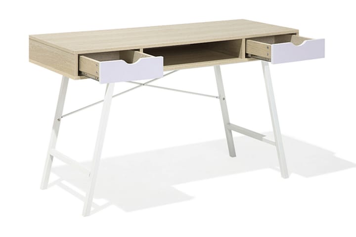 Kirjoituspöytä Bromide 120 cm Säilytys Hylly+2 laatikkoa - Puu/Luonnonväri - Tietokonepöytä
 - Kirjoituspöytä