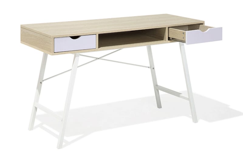 Kirjoituspöytä Bromide 120 cm Säilytys Hylly+2 laatikkoa - Puu/Luonnonväri - Huonekalut - Pöytä & ruokailuryhmä - Työpöytä
 - Kirjoituspöytä