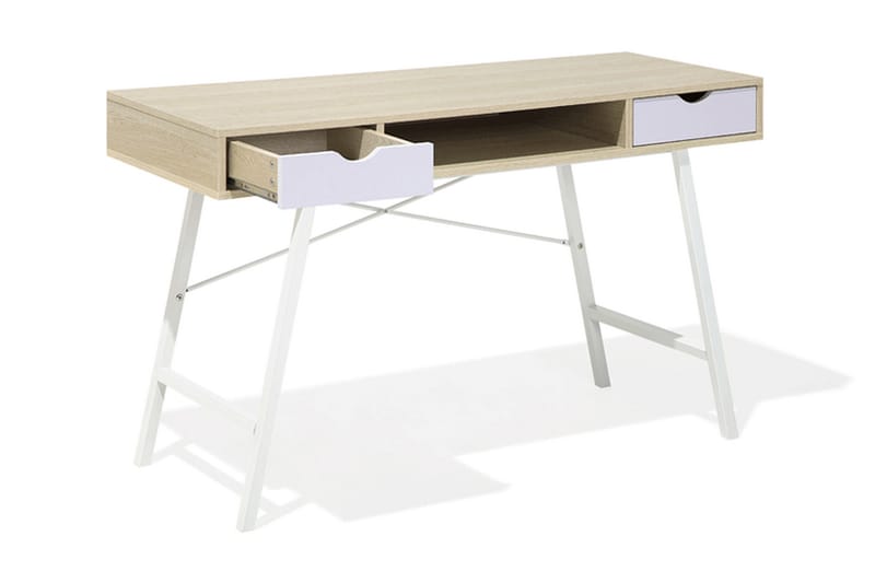Kirjoituspöytä Bromide 120 cm Säilytys Hylly+2 laatikkoa - Puu/Luonnonväri - Huonekalut - Pöytä & ruokailuryhmä - Työpöytä
 - Kirjoituspöytä