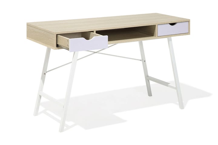 Kirjoituspöytä Bromide 120 cm Säilytys Hylly+2 laatikkoa - Puu/Luonnonväri - Tietokonepöytä
 - Kirjoituspöytä
