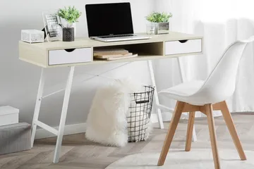 Kirjoituspöytä Bromide 120 cm Säilytys Hylly+2 laatikkoa - Puu/Luonnonväri - Huonekalut - Pöytä & ruokailuryhmä - Työpöytä - Kirjoituspöytä
